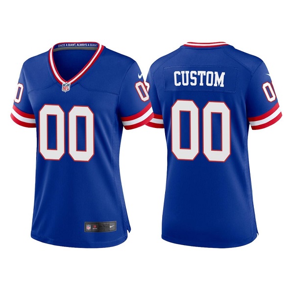 Women's New York Giants ACTIVE PLAYER Custom Royal Classic Retired Player Stitched Game Jersey(Run Smaller)